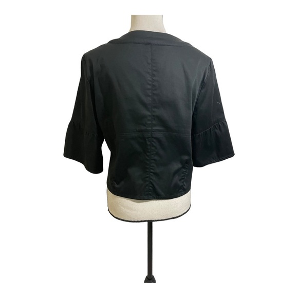 Sandro womens round neckline button down bell style sleeve shirt jacket medium P - Picture 6 of 10